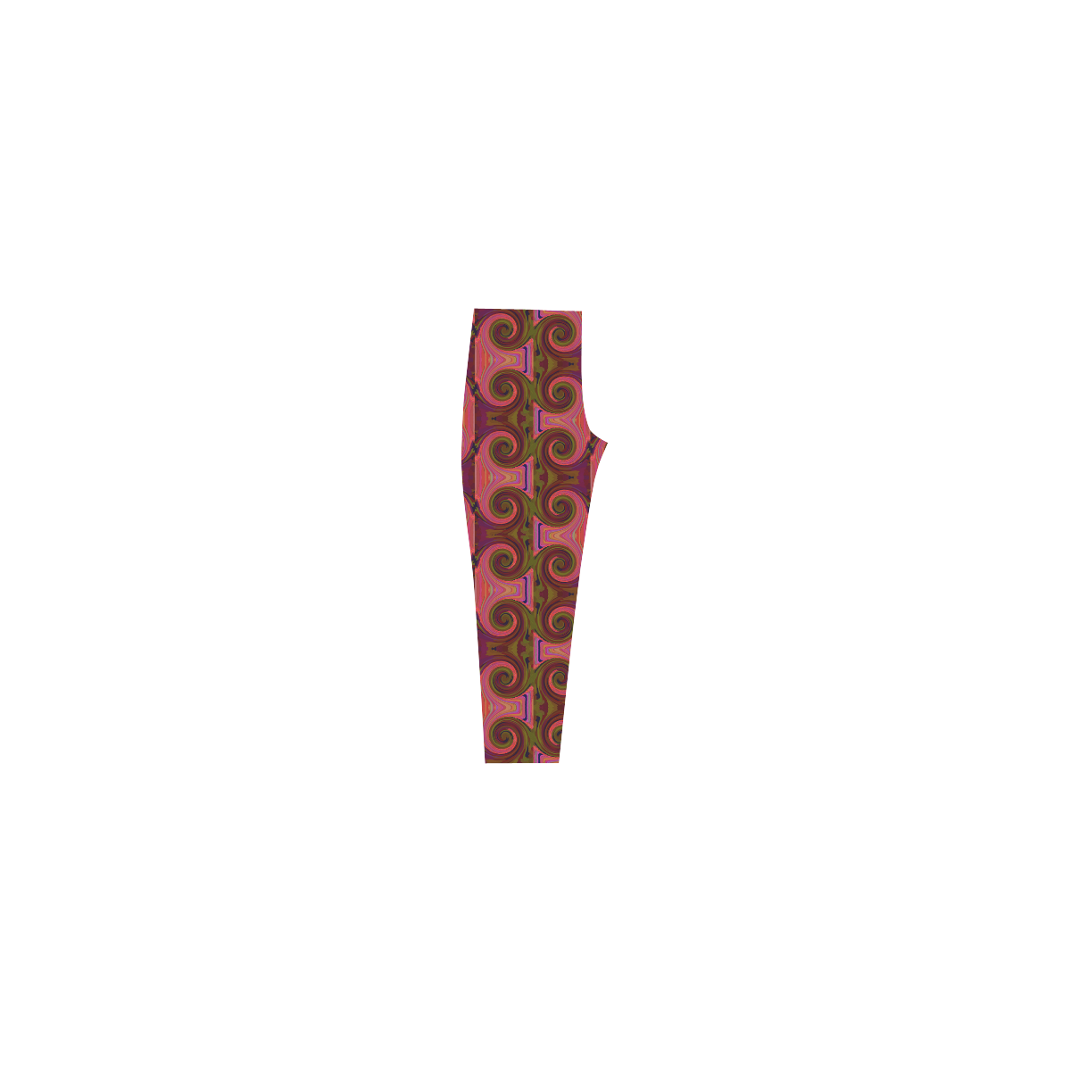 Swirls Pink Pattern Capri Legging (Model L02)