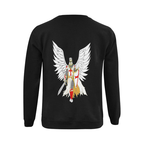 Knights Templar Angel Black Gildan Crewneck Sweatshirt(NEW) (Model H01)