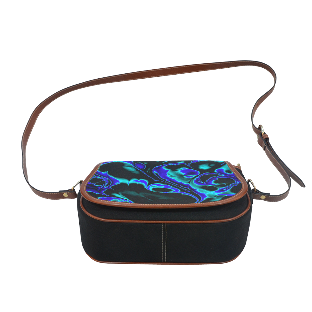 glowing fractal C by JamColors Saddle Bag/Small (Model 1649)(Flap Customization)