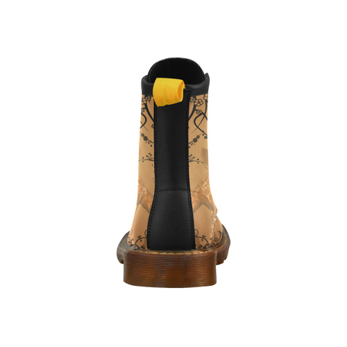 Cute giraffe in the fantasy wood High Grade PU Leather Martin Boots For Women Model 402H