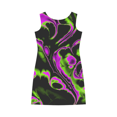 glowing fractal B by JamColors Round Collar Dress (D22)