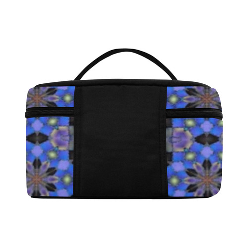 Blue and Black Geometric Lunch Bag/Large (Model 1658)