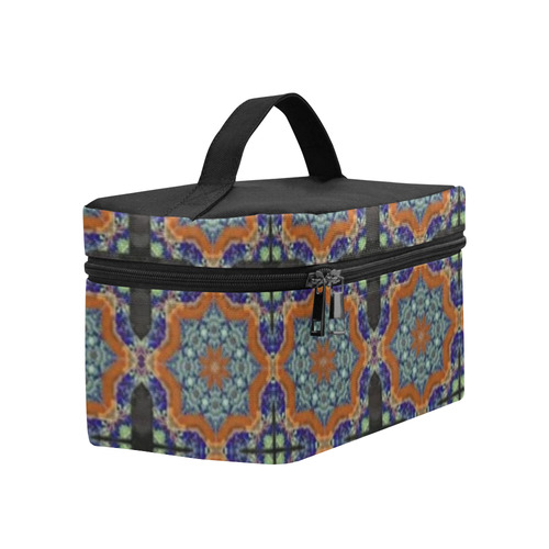 Blue and Brown Abstract Lunch Bag/Large (Model 1658)