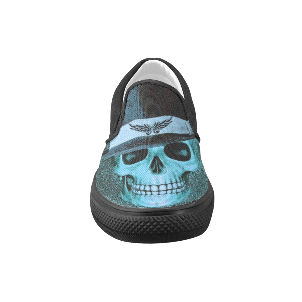 Charming Skull D by JamColors Women's Unusual Slip-on Canvas Shoes (Model 019)