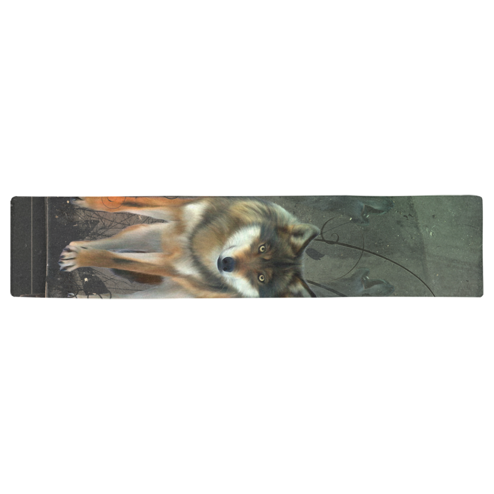 Amazing wolf in the night Table Runner 16x72 inch