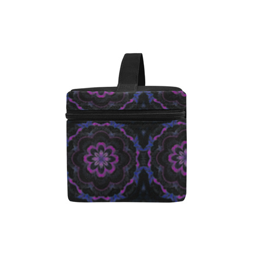 Black Violet Geometric Lunch Bag/Large (Model 1658)