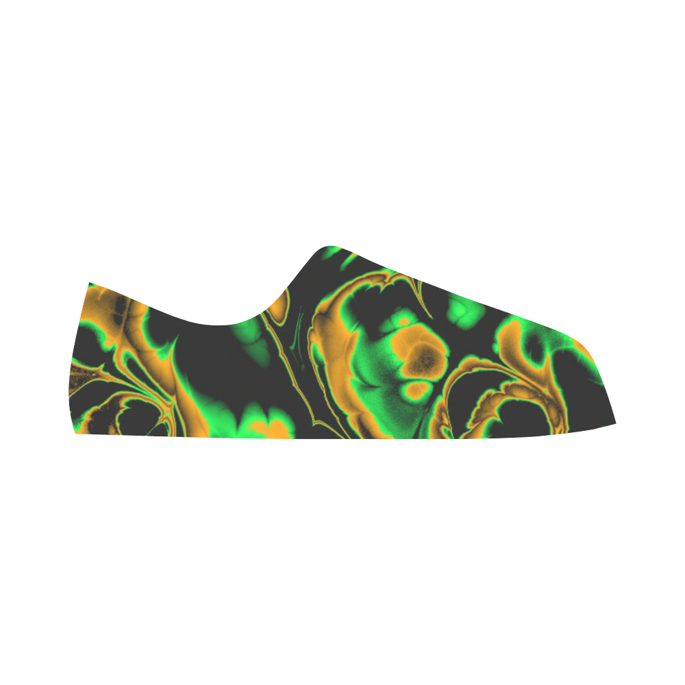 glowing fractal A by JamColors Aquila Microfiber Leather Women's Shoes/Large Size (Model 031)