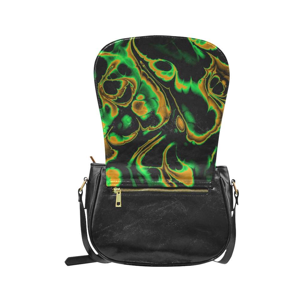 glowing fractal A by JamColors Classic Saddle Bag/Large (Model 1648)