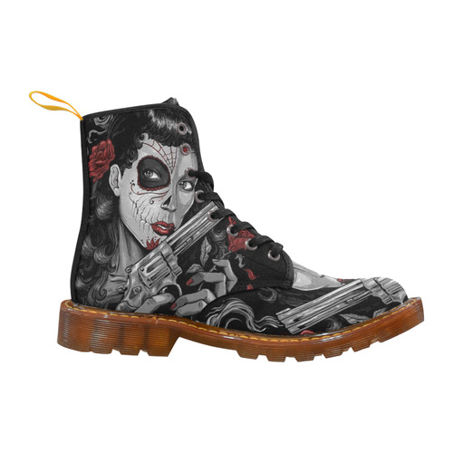 skull girl Custom Canvas Boots For Women Model 1203H