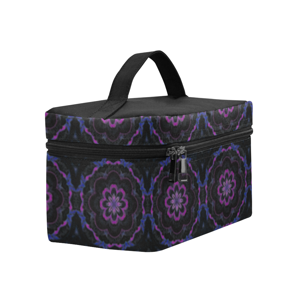 Black Violet Geometric Lunch Bag/Large (Model 1658)