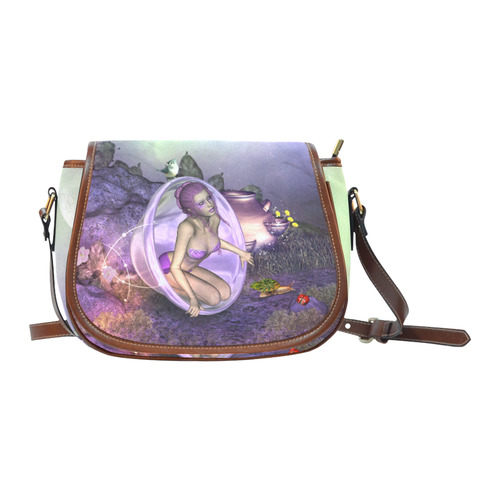 Cute fairy Saddle Bag/Small (Model 1649) Full Customization