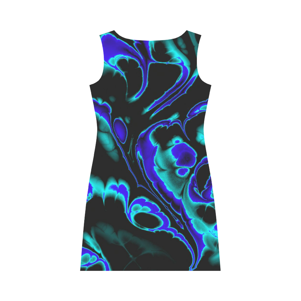 glowing fractal C by JamColors Round Collar Dress (D22)