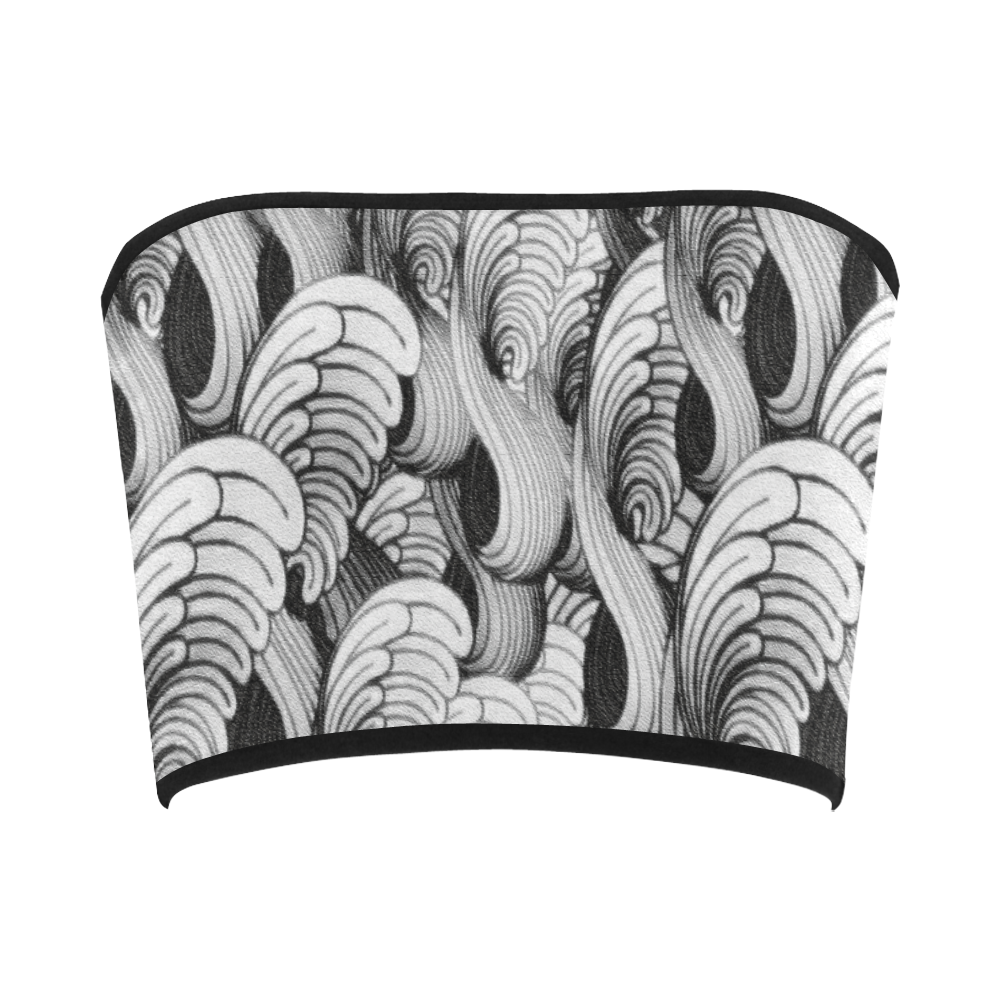 waves black white 3000x3000 Bandeau Top