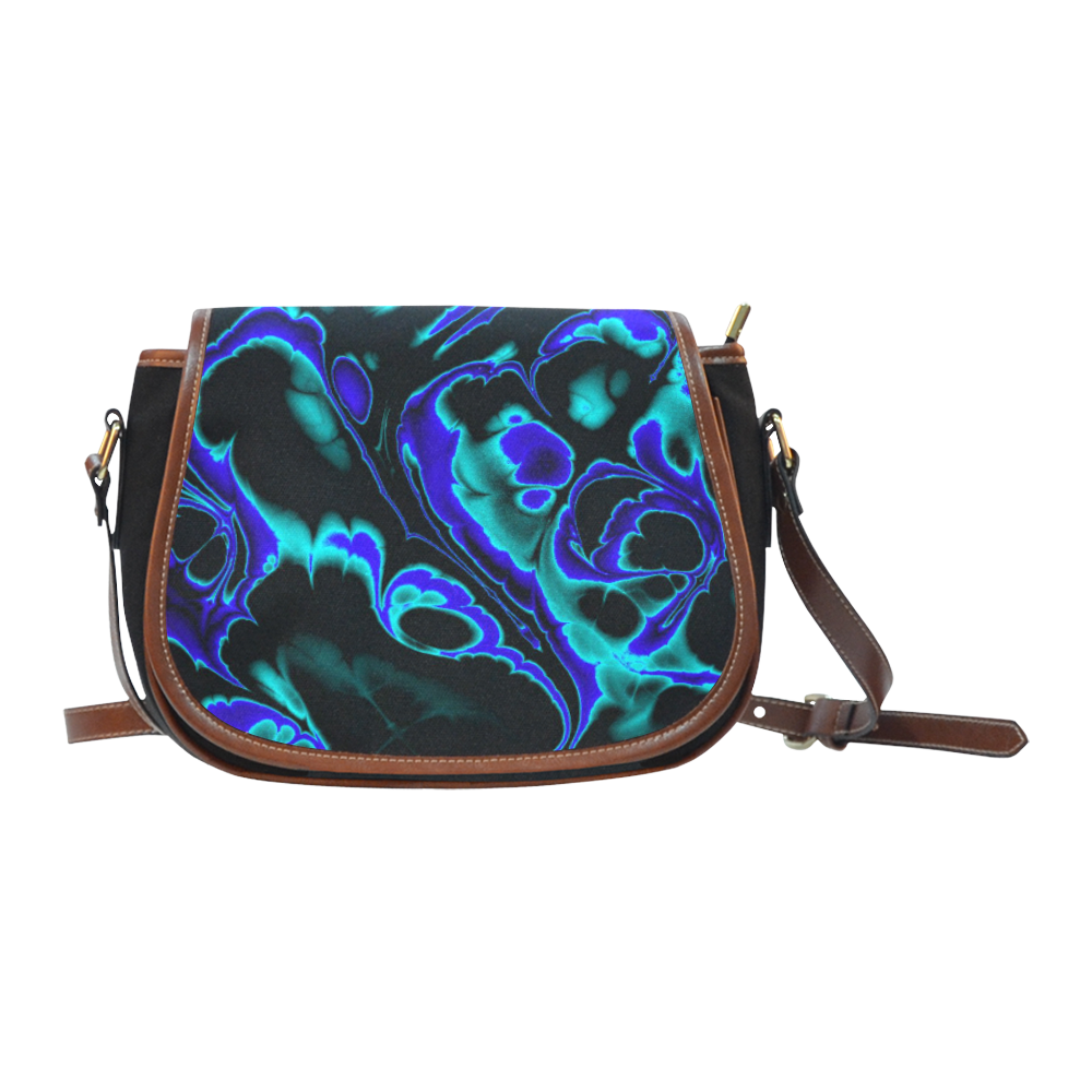 glowing fractal C by JamColors Saddle Bag/Small (Model 1649)(Flap Customization)