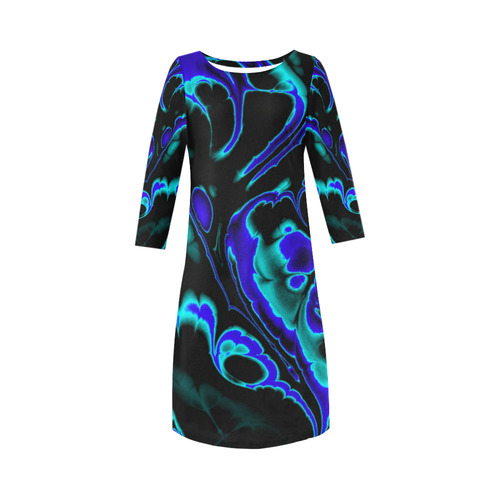 glowing fractal C by JamColors Round Collar Dress (D22)