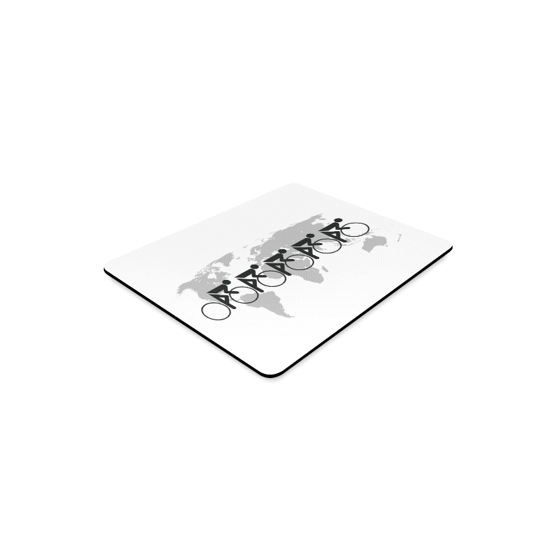 The Bicycle Race 3 Black On White Rectangle Mousepad