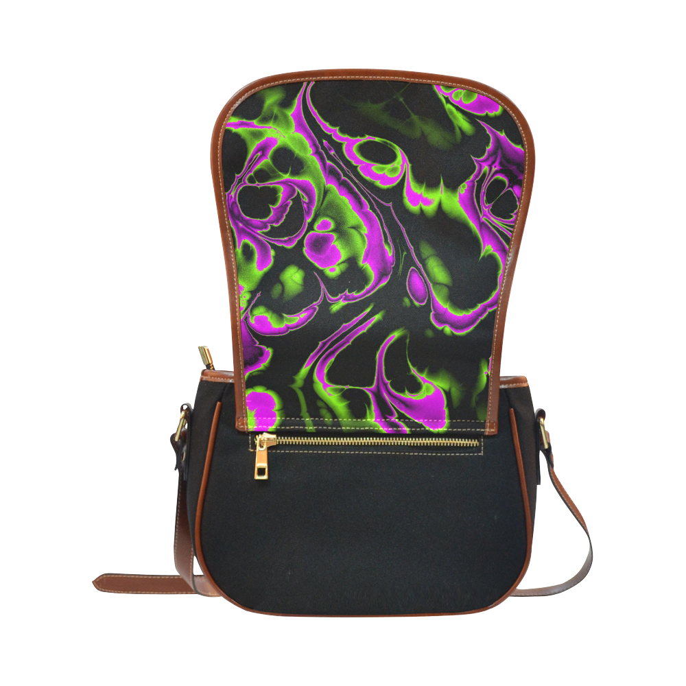glowing fractal B by JamColors Saddle Bag/Small (Model 1649)(Flap Customization)