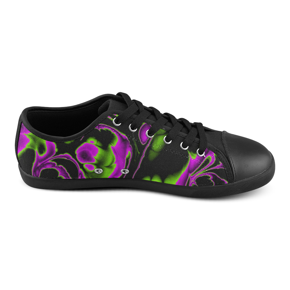 glowing fractal B by JamColors Canvas Shoes for Women/Large Size (Model 016)