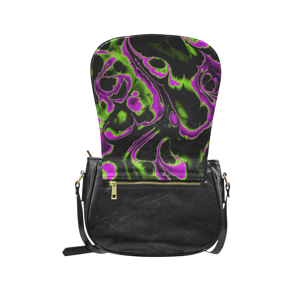glowing fractal B by JamColors Classic Saddle Bag/Large (Model 1648)