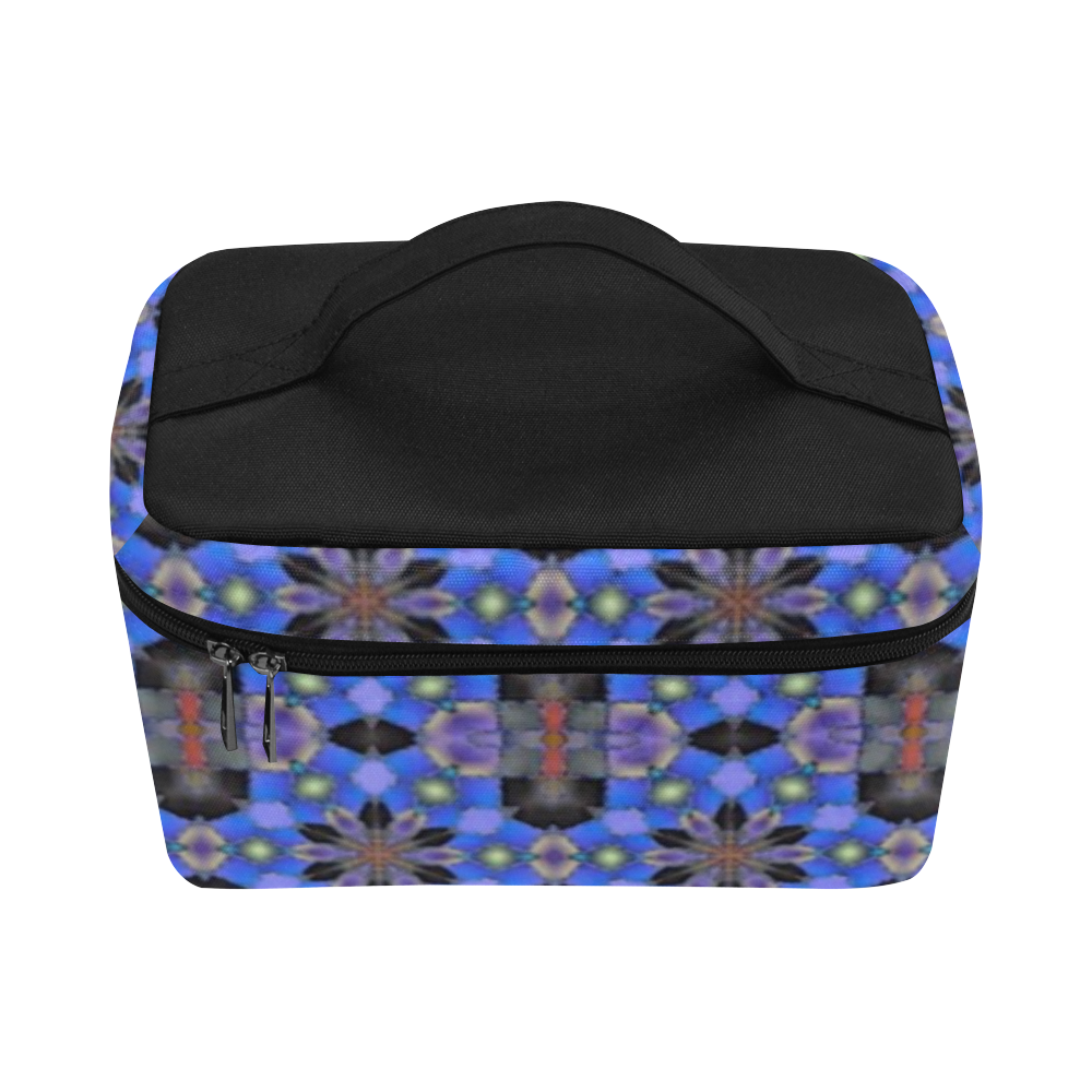 Blue and Black Geometric Lunch Bag/Large (Model 1658)