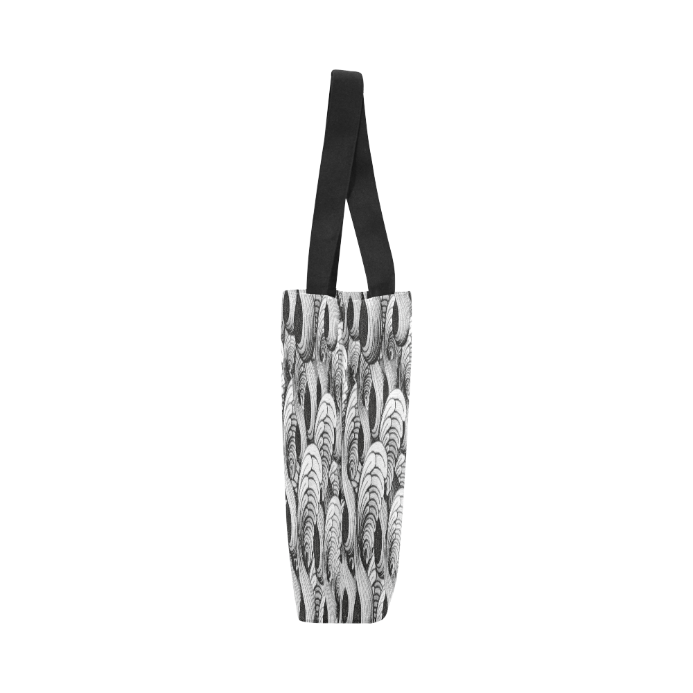 waves black white Canvas Tote Bag (Model 1657)