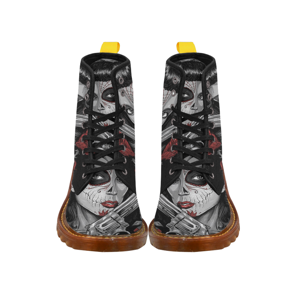 skull girl Custom Canvas Boots For Women Model 1203H