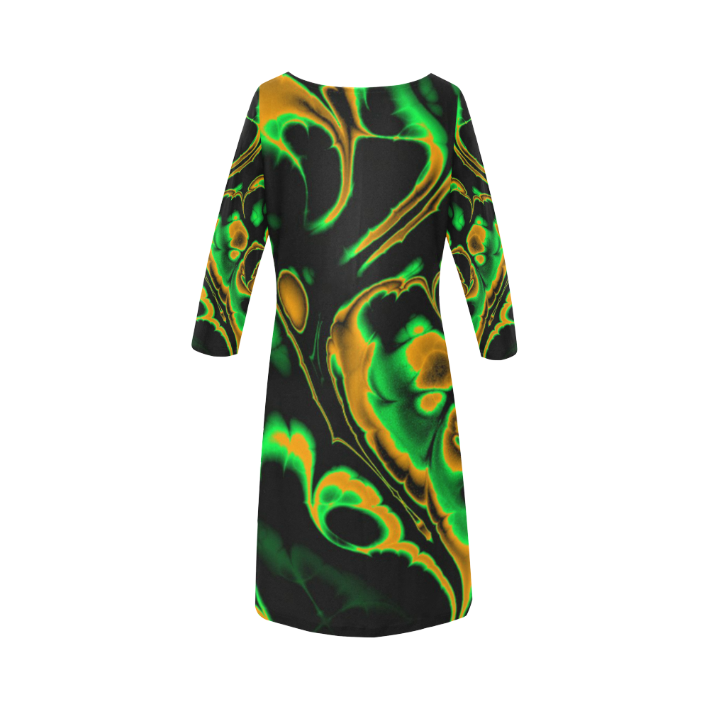 glowing fractal A by JamColors Round Collar Dress (D22)
