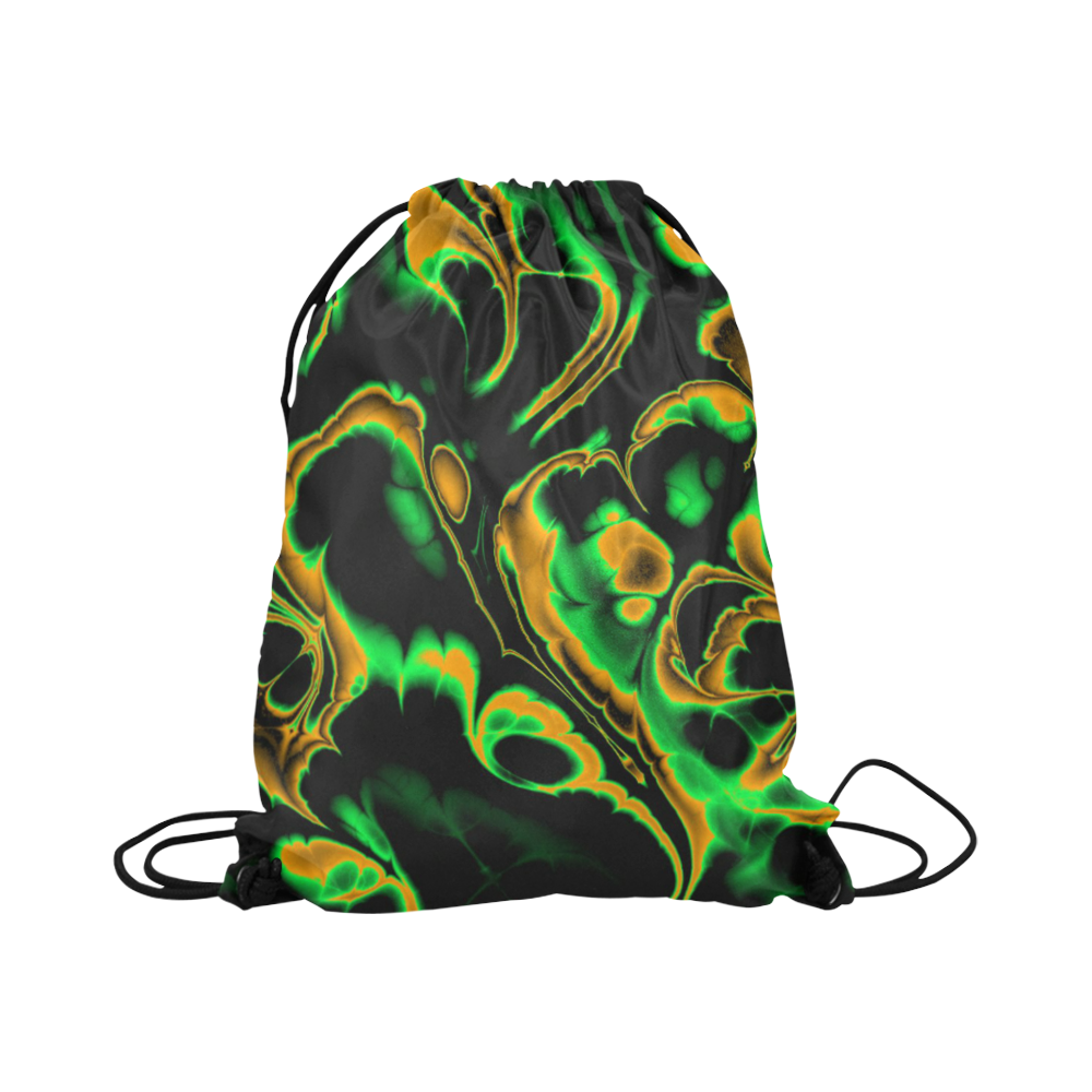 glowing fractal A by JamColors Large Drawstring Bag Model 1604 (Twin Sides)  16.5"(W) * 19.3"(H)