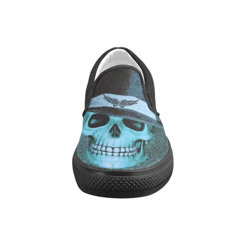 Charming Skull D by JamColors Women's Unusual Slip-on Canvas Shoes (Model 019)