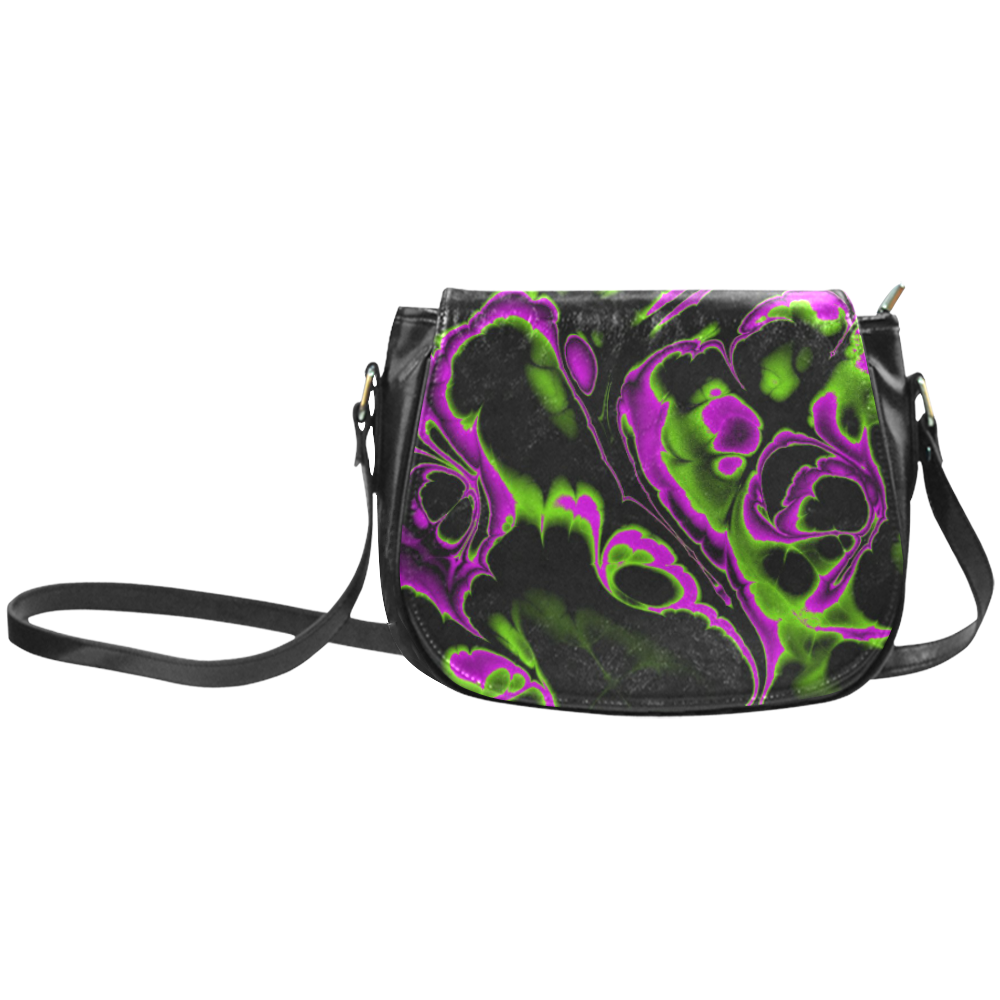 glowing fractal B by JamColors Classic Saddle Bag/Small (Model 1648)
