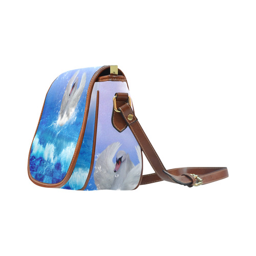 Swimmong swan Saddle Bag/Small (Model 1649) Full Customization