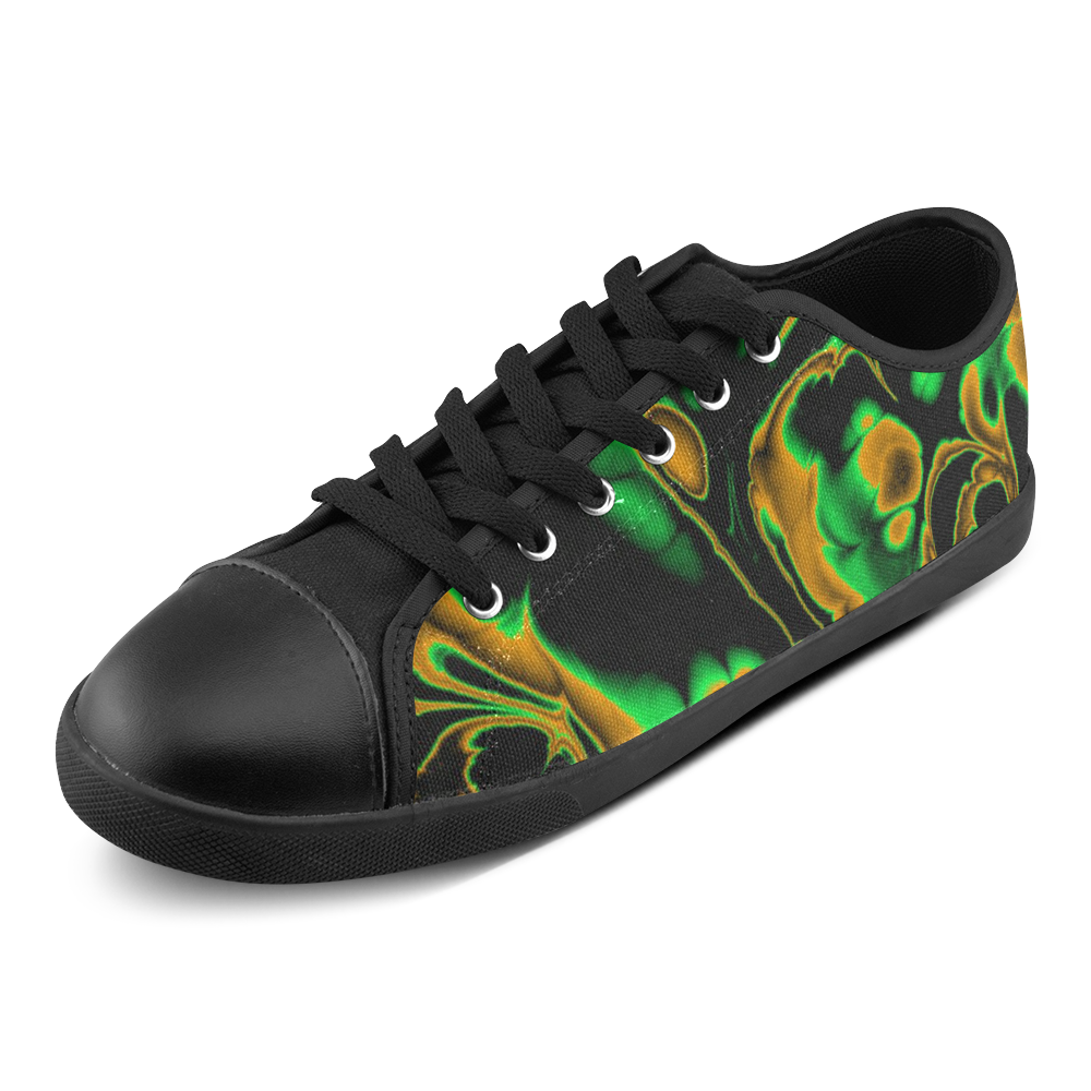 glowing fractal A by JamColors Canvas Shoes for Women/Large Size (Model 016)