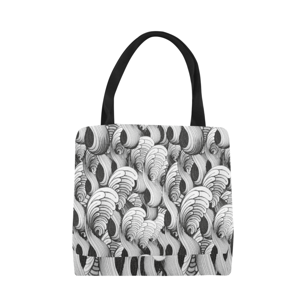 waves black white Canvas Tote Bag (Model 1657)