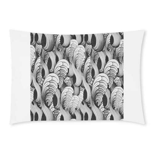 waves black white 3000x3000 Custom Rectangle Pillow Case 20x30 (One Side)