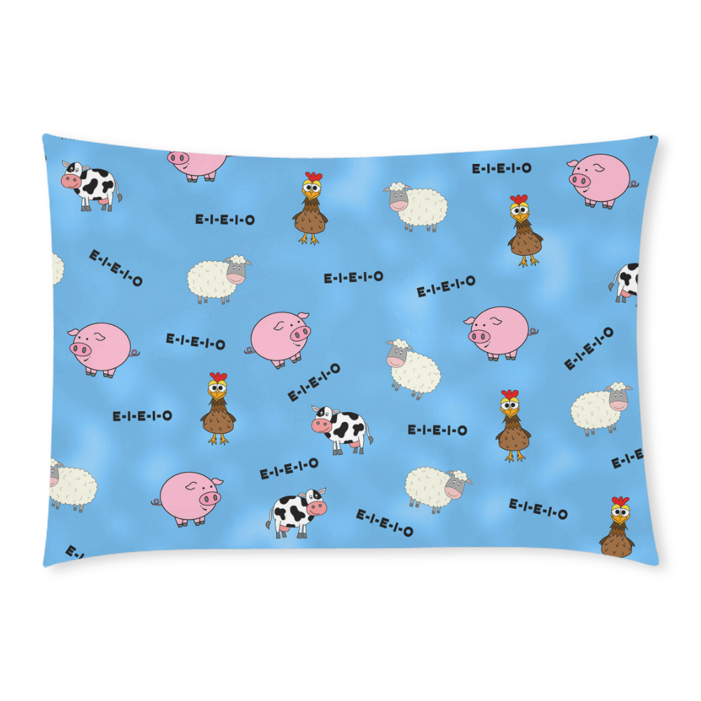 Old MacDonald had a farm with lots of animals! Custom Rectangle Pillow Case 20x30 (One Side)