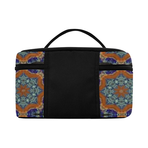 Blue and Brown Abstract Lunch Bag/Large (Model 1658)