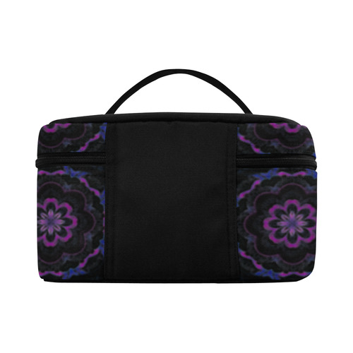 Black Violet Geometric Lunch Bag/Large (Model 1658)
