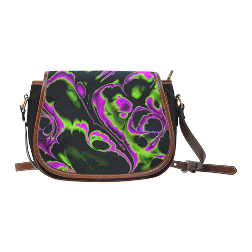 glowing fractal B by JamColors Saddle Bag/Small (Model 1649)(Flap Customization)