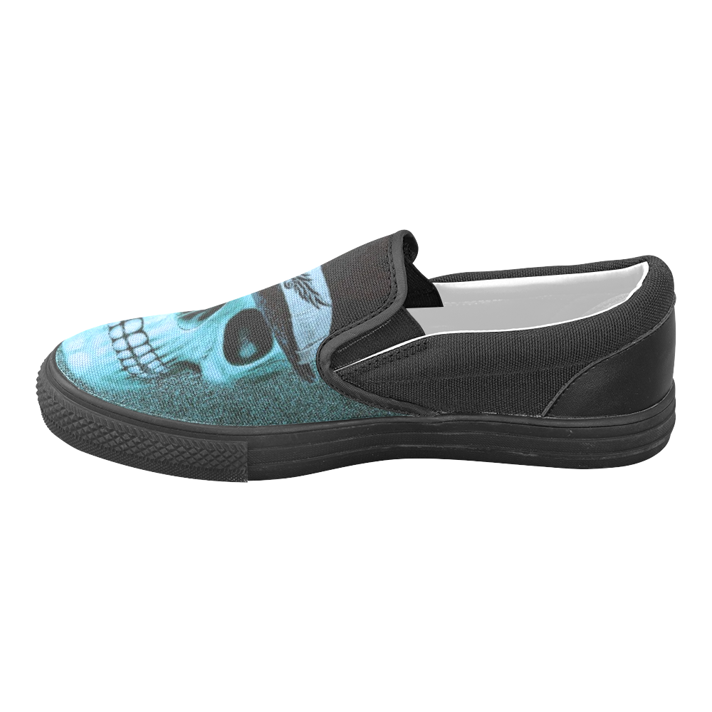 Charming Skull D by JamColors Women's Unusual Slip-on Canvas Shoes (Model 019)