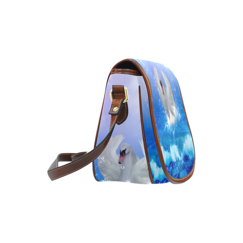 Swimmong swan Saddle Bag/Small (Model 1649) Full Customization