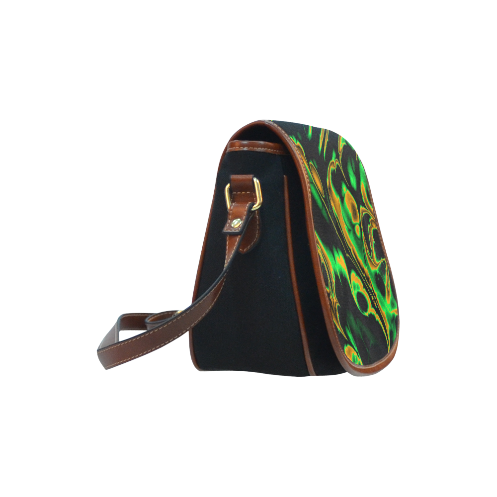 glowing fractal A by JamColors Saddle Bag/Small (Model 1649)(Flap Customization)
