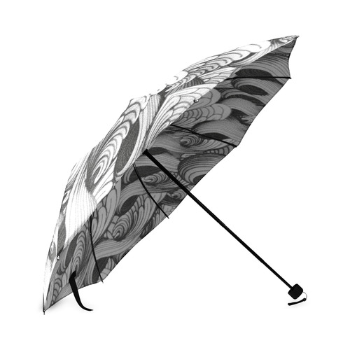waves black white Foldable Umbrella (Model U01)