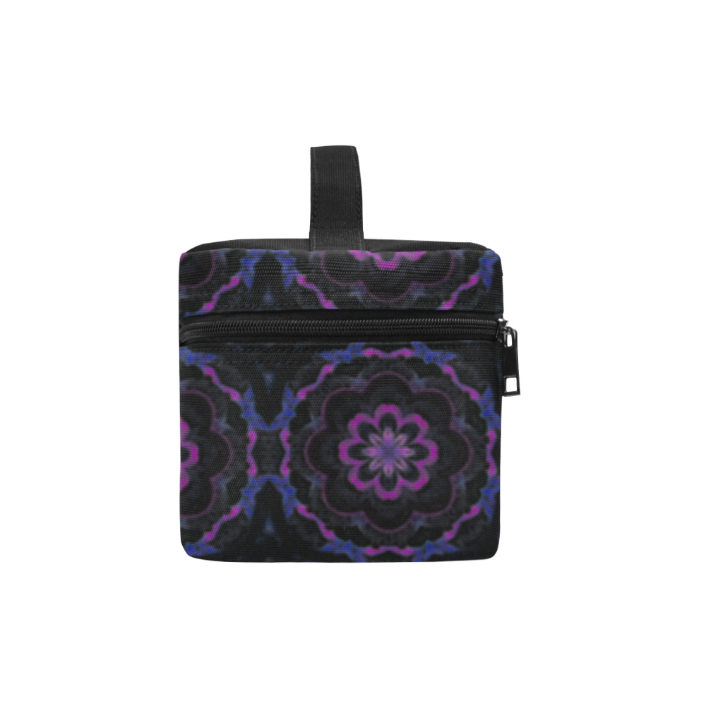 Black Violet Geometric Lunch Bag/Large (Model 1658)