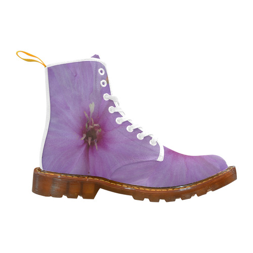 Purple Flower Custom Canvas Boots For Women Model 1203H