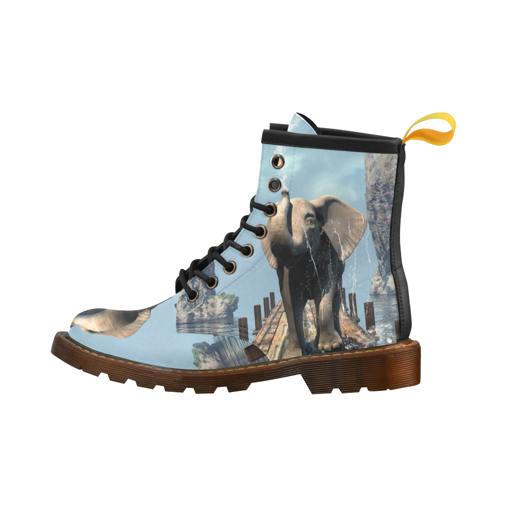 Elephant on a jetty High Grade PU Leather Martin Boots For Women Model 402H