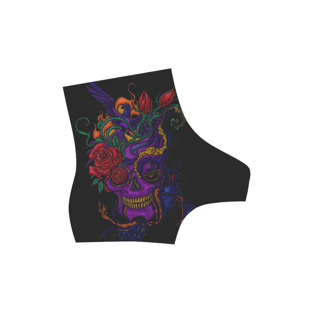 Funny Funky Sugar Skull High Grade PU Leather Martin Boots For Women Model 402H