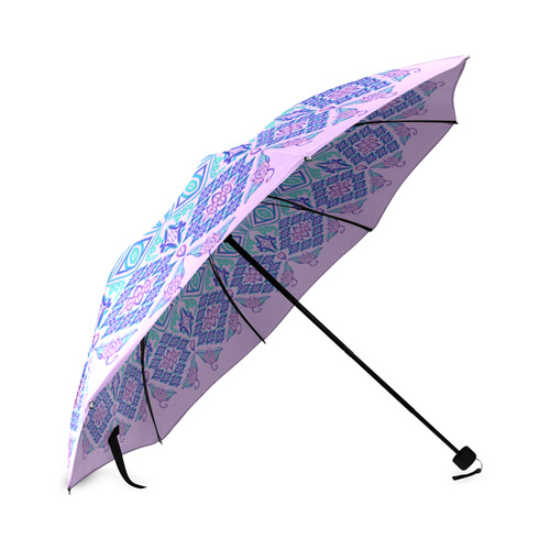 Tribal Manta Mandala on Lilac Foldable Umbrella (Model U01)