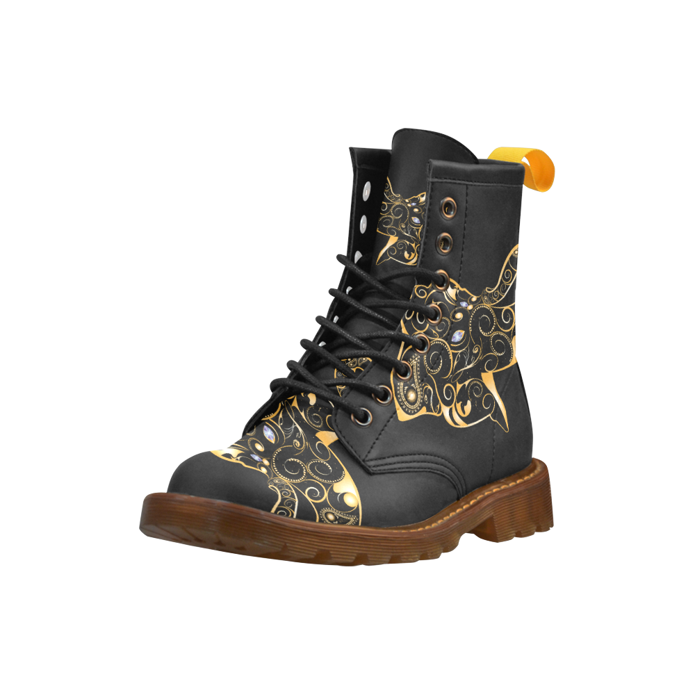 Wonderful gold, black elephant High Grade PU Leather Martin Boots For Women Model 402H