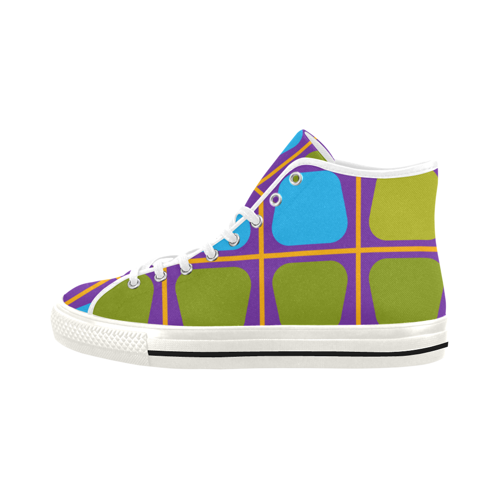 Shapes in squares pattern34 Vancouver H Men's Canvas Shoes/Large (1013-1)