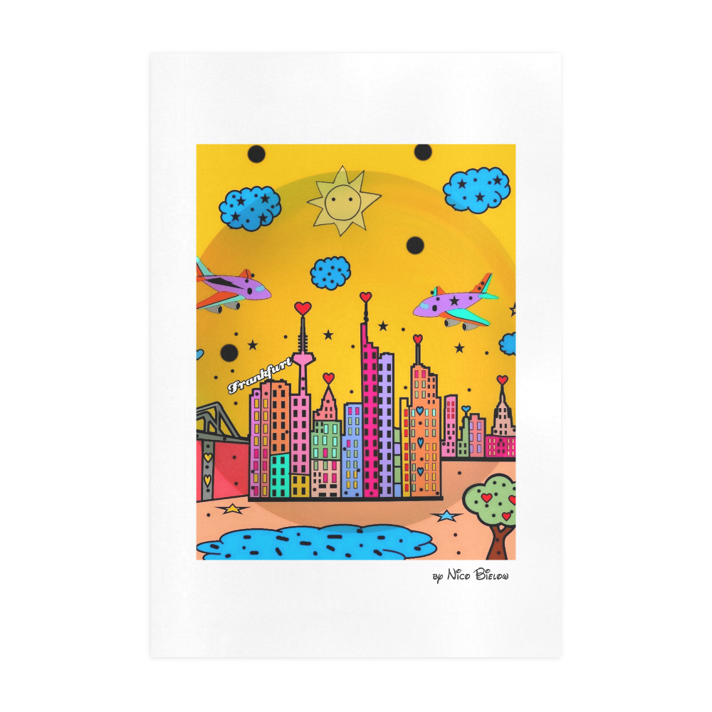 Frankfurt Popart by Nico Bielow Art Print 19‘’x28‘’